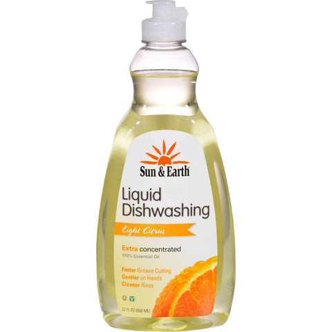 Sun And Earth Liquid Dishwashing Detergent - Light Citrus Scent - Case Of 6 - 22 Oz