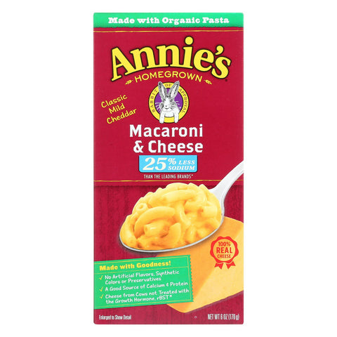 Annie's Homegrown Low Sodium Macaroni And Cheese - Case Of 12 - 6 Oz.