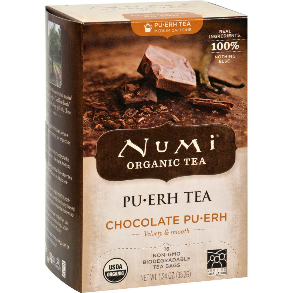 Numi Tea Organic Chocolate Pu-erh - Case Of 6 - 16 Bag