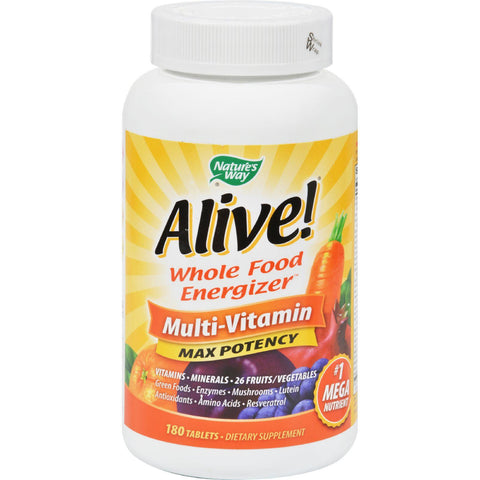 Nature's Way Alive Whole Food Energizer Multi-vitamin - 180 Tablets