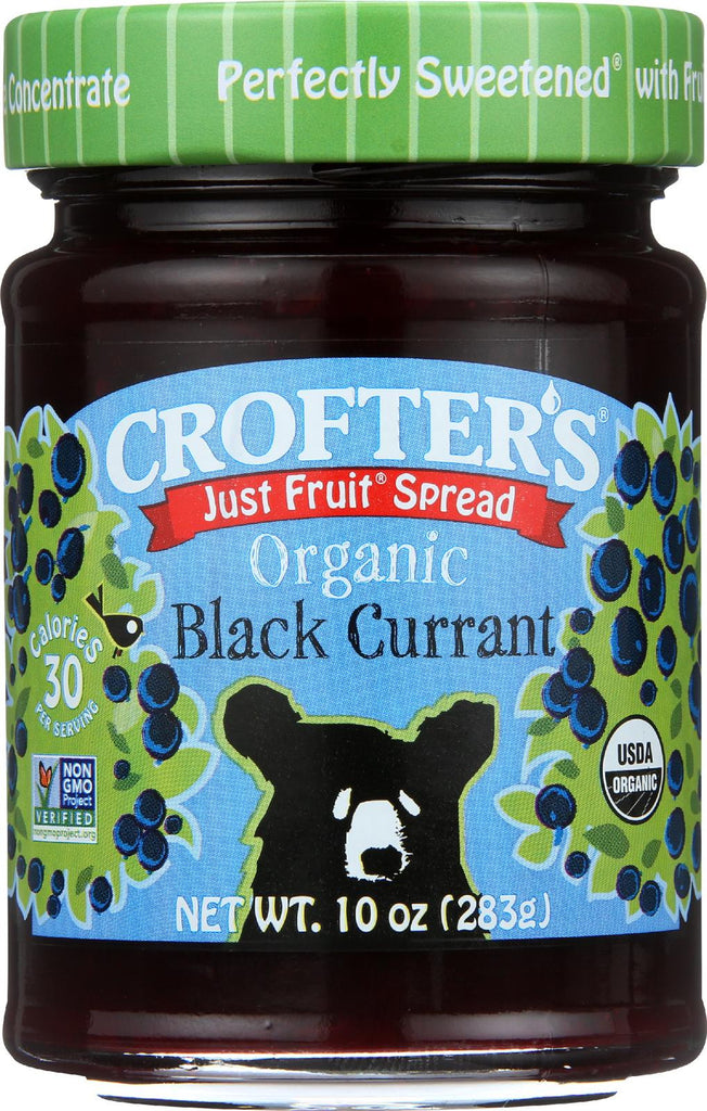 Crofters Fruit Spread - Organic - Just Fruit - Black Currant - 10 Oz - Case Of 6