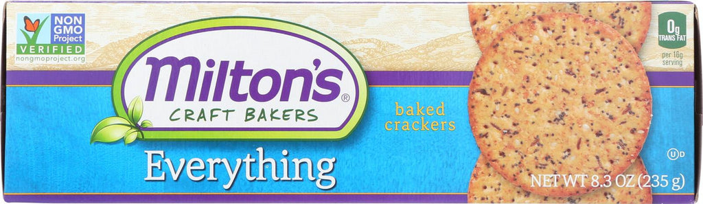 Miltons Gourmet Baked Crackers - Everything - Case Of 12 - 8.3 Oz.