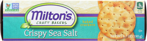 Miltons Gourmet Baked Crackers - Crispy Sea Salt And Butter - Case Of 12 - 6.7 Oz.