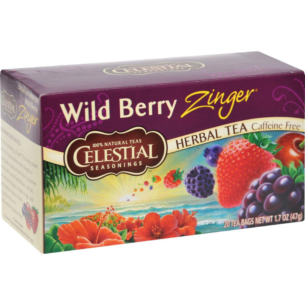 Celestial Seasonings Herbal Tea - Caffeine Free - Wild Berry Zinger - 20 Bags