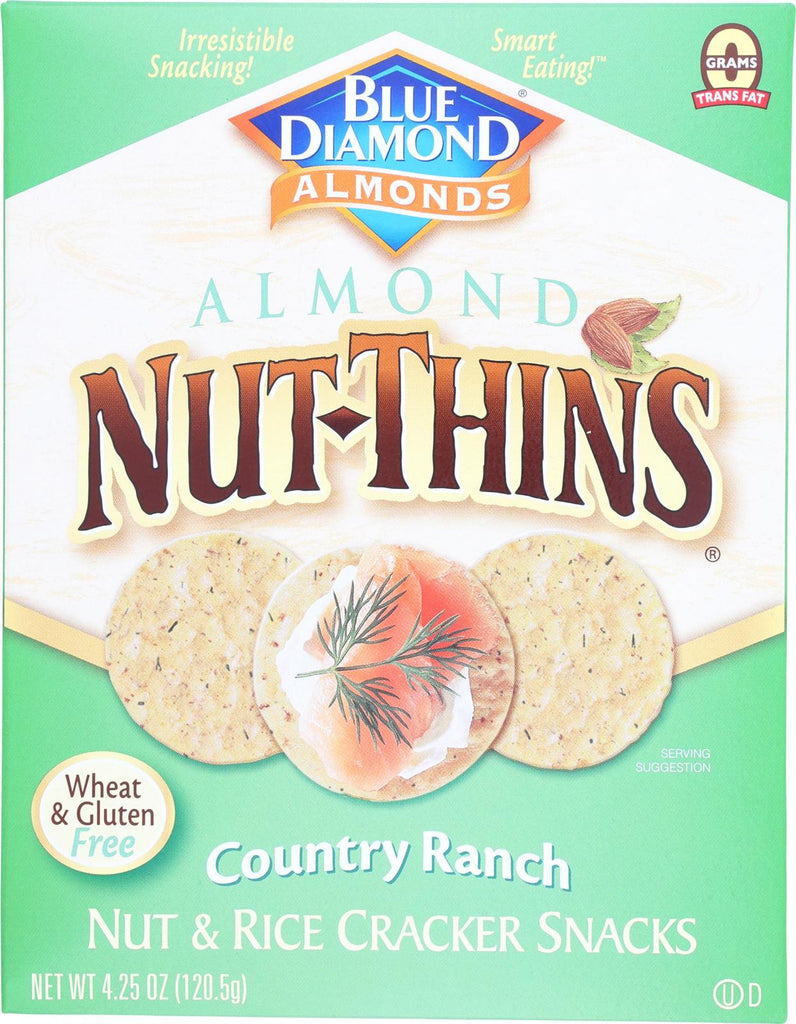 Blue Diamond Nut Thins - Country Ranch - Case Of 12 - 4.25 Oz.