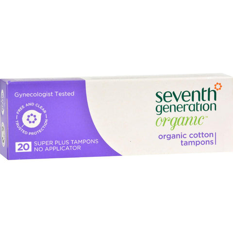 Seventh Generation Tampons - Super Plus - 20 Ct - Case Of 12