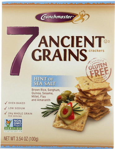 Crunchmaster 7 Ancient Grains Crackers - Sea Salt - Case Of 12 - 3.5 Oz.