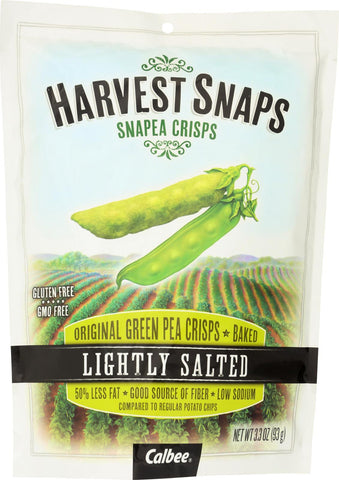 Calbee Harvest Snaps Snapea Crisps - Lightly Salted - Case Of 12 - 3.3 Oz.