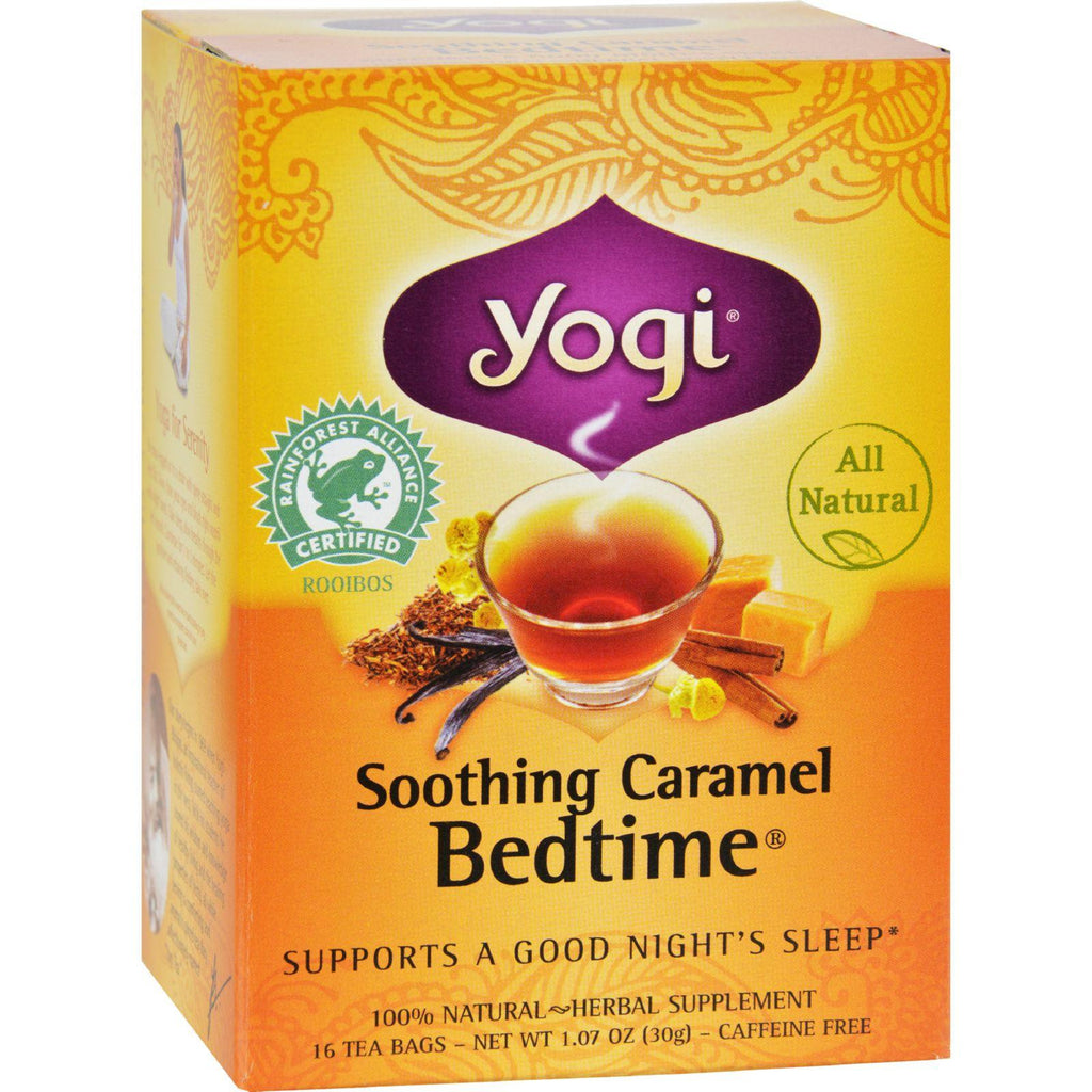 Yogi Bedtime Herbal Tea Caffeine Free Soothing Caramel - 16 Tea Bags - Case Of 6