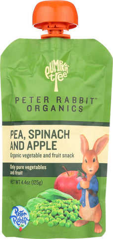 Peter Rabbit Organics Veggie Snacks - Pea, Spinach And Apple - Case Of 10 - 4.4 Oz.