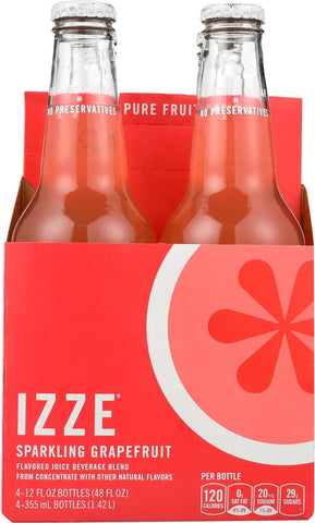 Izze Sparkling Juice - Grapefruit - Case Of 6 - 12 Fl Oz.