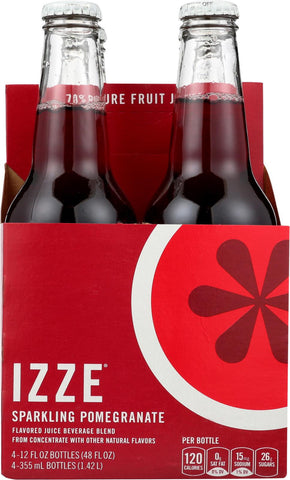 Izze Sparkling Juice - Pomegranate - Case Of 6 - 12 Fl Oz.