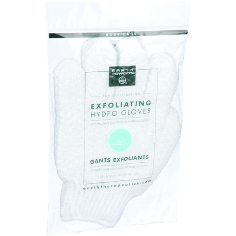 Earth Therapeutics Hydro Gloves - Exfoliating - White - 1 Pair