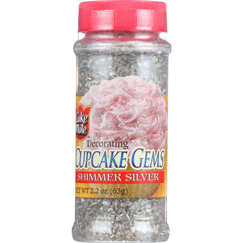 Cake Mate Cake Decor - Cupcake Gems - Sugar - Shimmer Silver - 2.2 Oz - Case Of 6