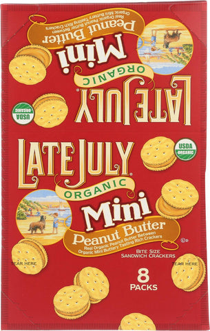 Late July Snacks Sandwich Crackers - Peanut Butter - Case Of 4 - 1.125 Oz.