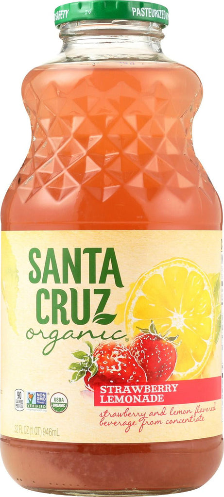 Santa Cruz Organic Lemonade Juice - Strawberry - Case Of 12 - 32 Fl Oz.