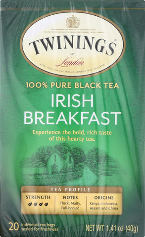 Twining's Tea Breakfast Tea - Irish - Case Of 6 - 20 Bags