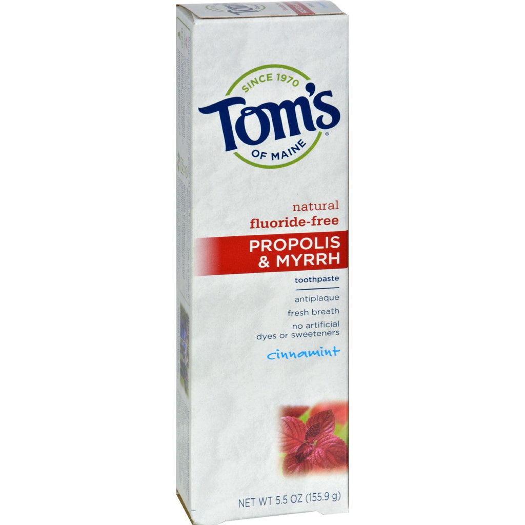 Tom's Of Maine Propolis And Myrrh Toothpaste Cinnamint - 5.5 Oz - Case Of 6