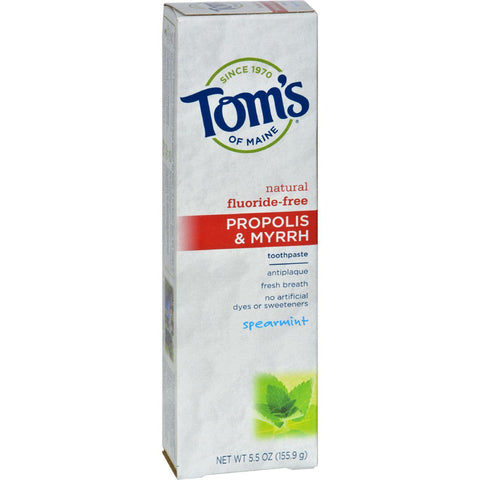 Tom's Of Maine Propolis And Myrrh Toothpaste Spearmint - 5.5 Oz - Case Of 6