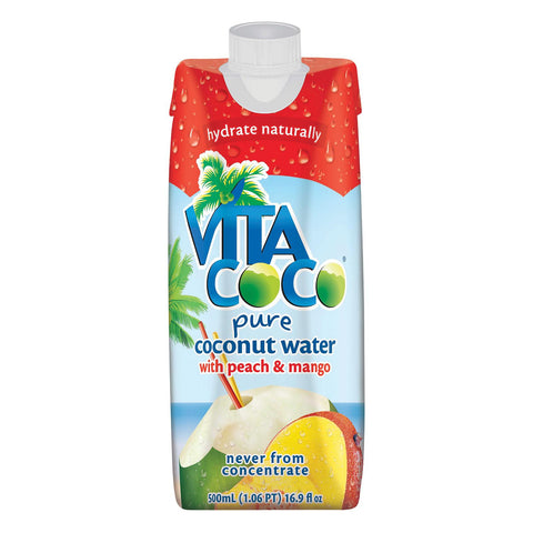 Vita Coco Coconut Water - Peach And Mango - Case Of 12 - 500 Ml