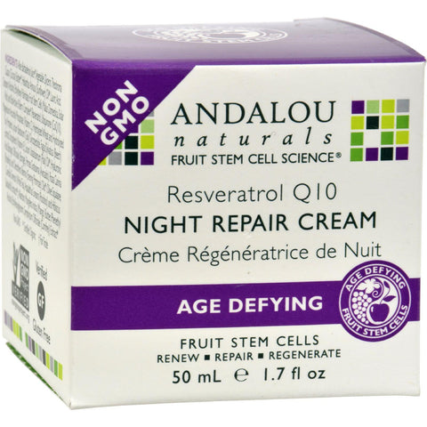 Andalou Naturals Resveratrol Q10 Night Repair Cream - 1.7 Fl Oz