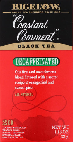 Bigelow Tea Constant Comment Decaffeinated Black Tea - Case Of 6 - 20 Bags