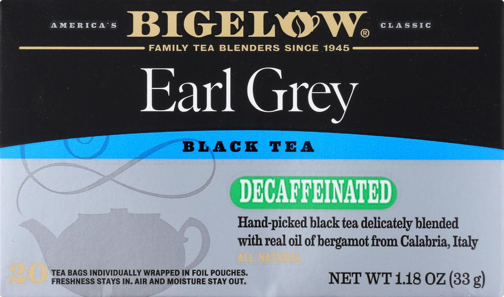 Bigelow Tea Earl Grey Decaffeinated Black Tea - Case Of 6 - 20 Bags