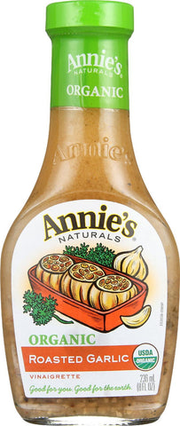 Annie's Naturals Vinaigrette Organic Roasted Garlic - Case Of 6 - 8 Fl Oz.