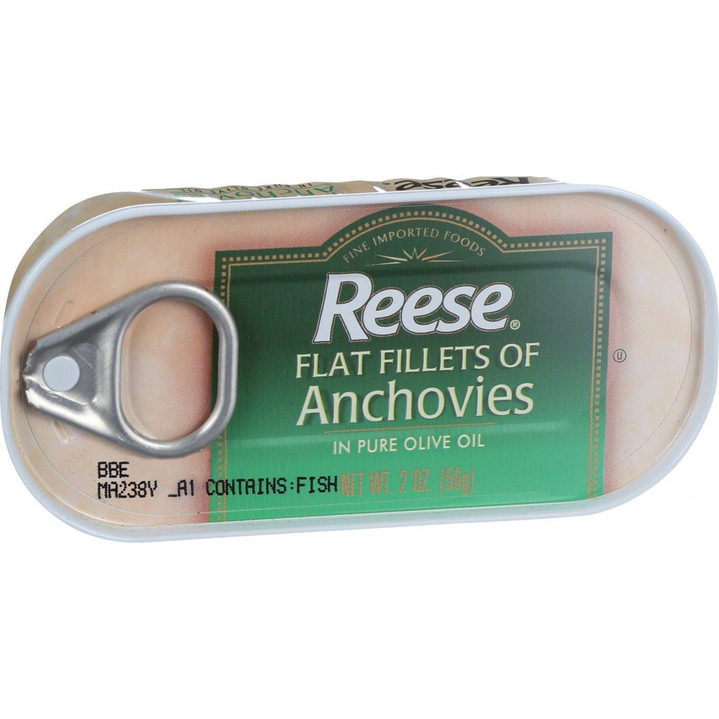 Reese Anchovies - Flat Fillets - In Pure Olive Oil - 2 Oz - Case Of 10