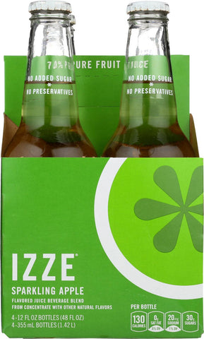 Izze Sparkling Juice - Apple - Case Of 6 - 12 Fl Oz.