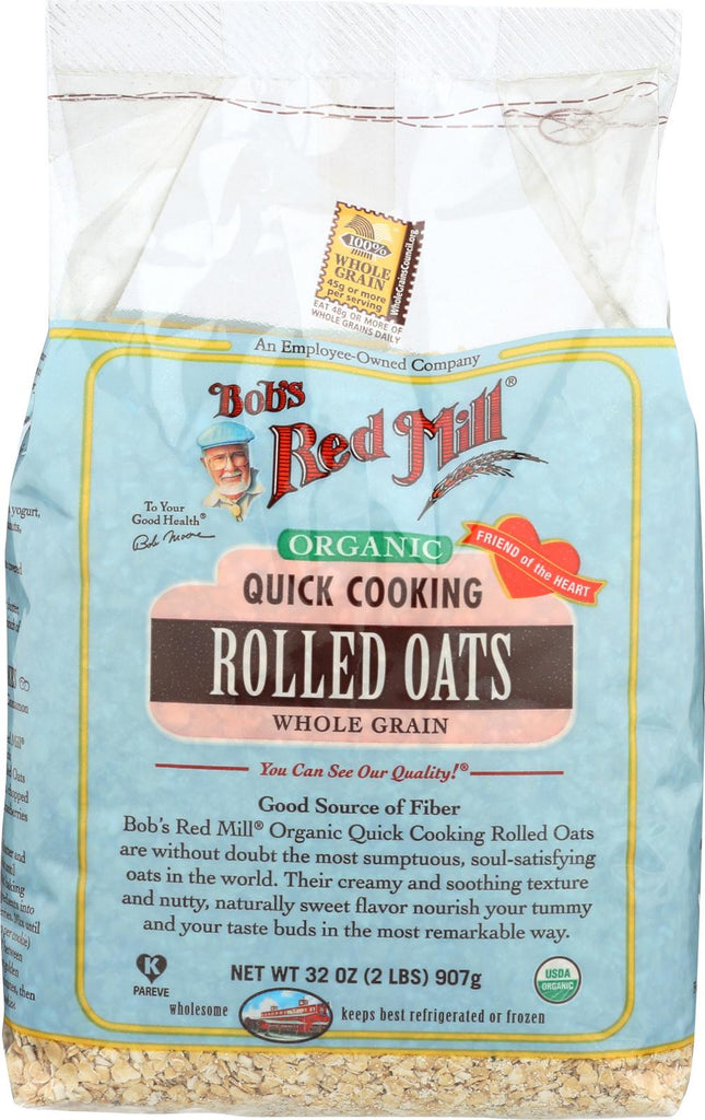 Bob's Red Mill Organic Quick Cooking Rolled Oats - 32 Oz - Case Of 4