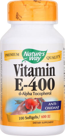 Natures Way Vitamin E - 400 Iu - D-alpha Tocopherol- 100 Softgels