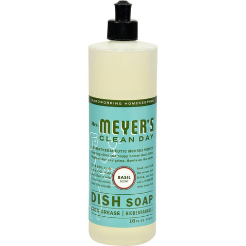 Mrs. Meyer's Liquid Dish Soap - Basil - Case Of 6 - 16 Oz