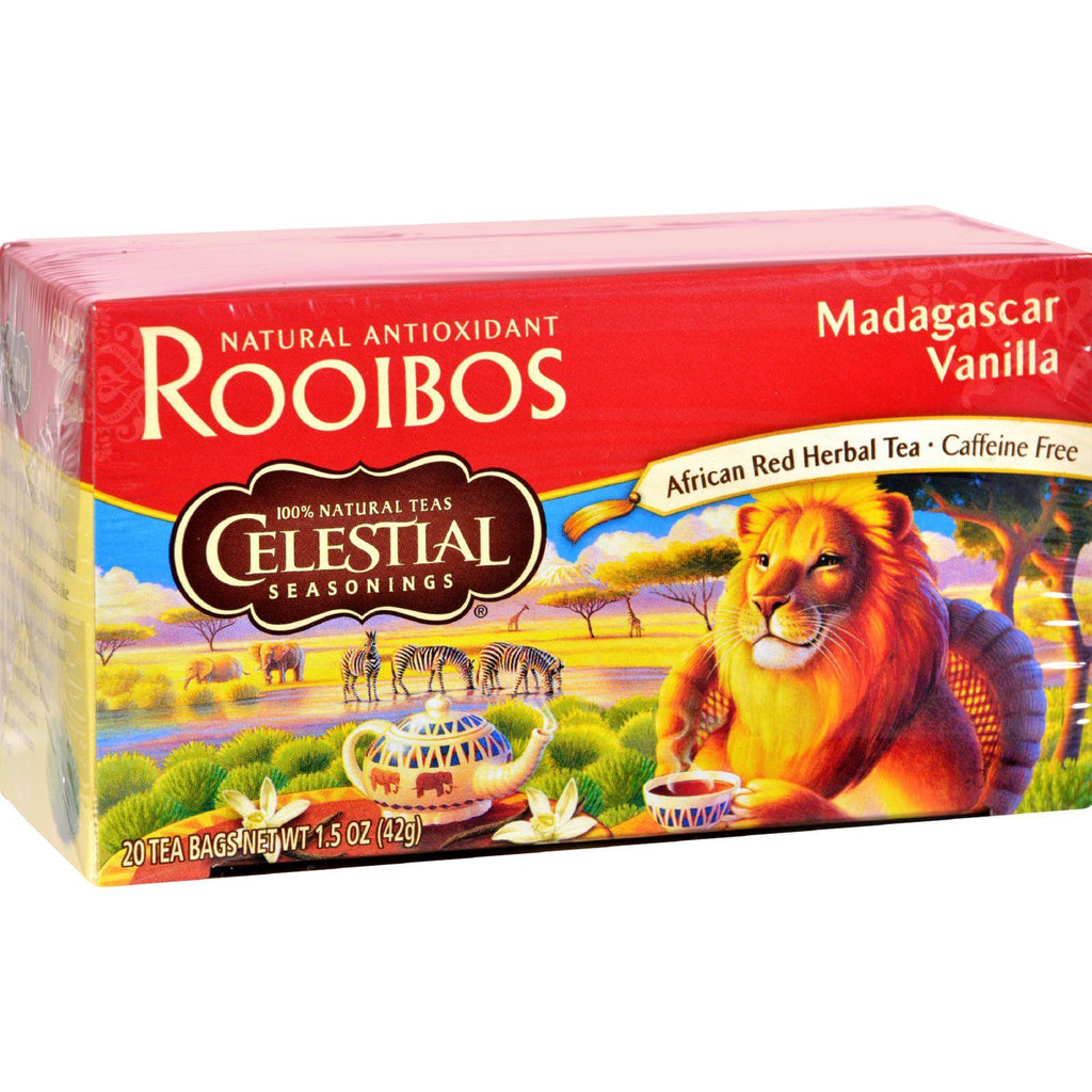 Celestial Seasonings Red Tea Caffeine Free Madagascar Vanilla - 20 Tea Bags - Case Of 6