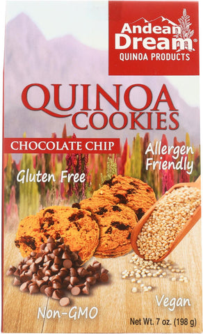 Andean Dream Gluten Free Quinoa Cookies Chocolate Chip - Case Of 6 - 7 Oz.