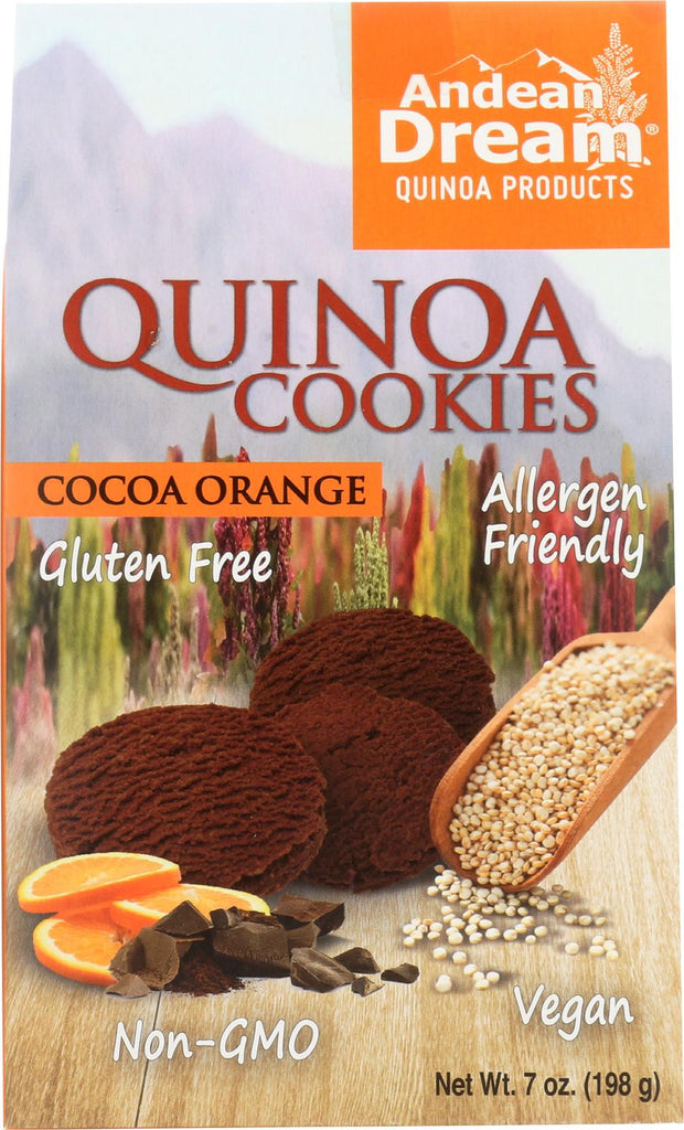 Andean Dream Gluten Free Quinoa Cookies Cocoa Orange - Case Of 6 - 7 Oz.