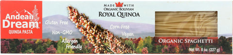 Andean Dream Gluten Free Organic Spaghetti Quinoa Pasta - Case Of 12 - 8 Oz.