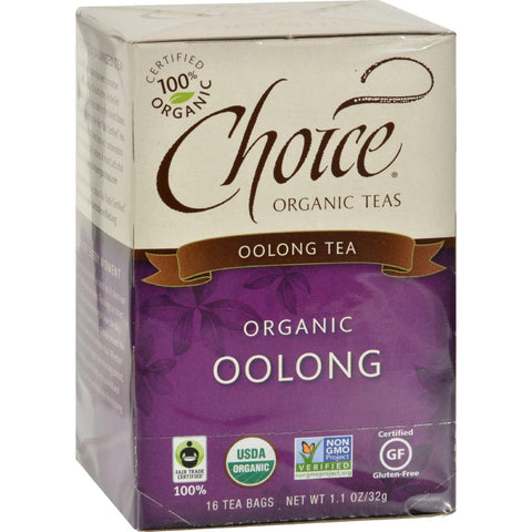 Choice Organic Teas Oolong Tea - 16 Tea Bags - Case Of 6