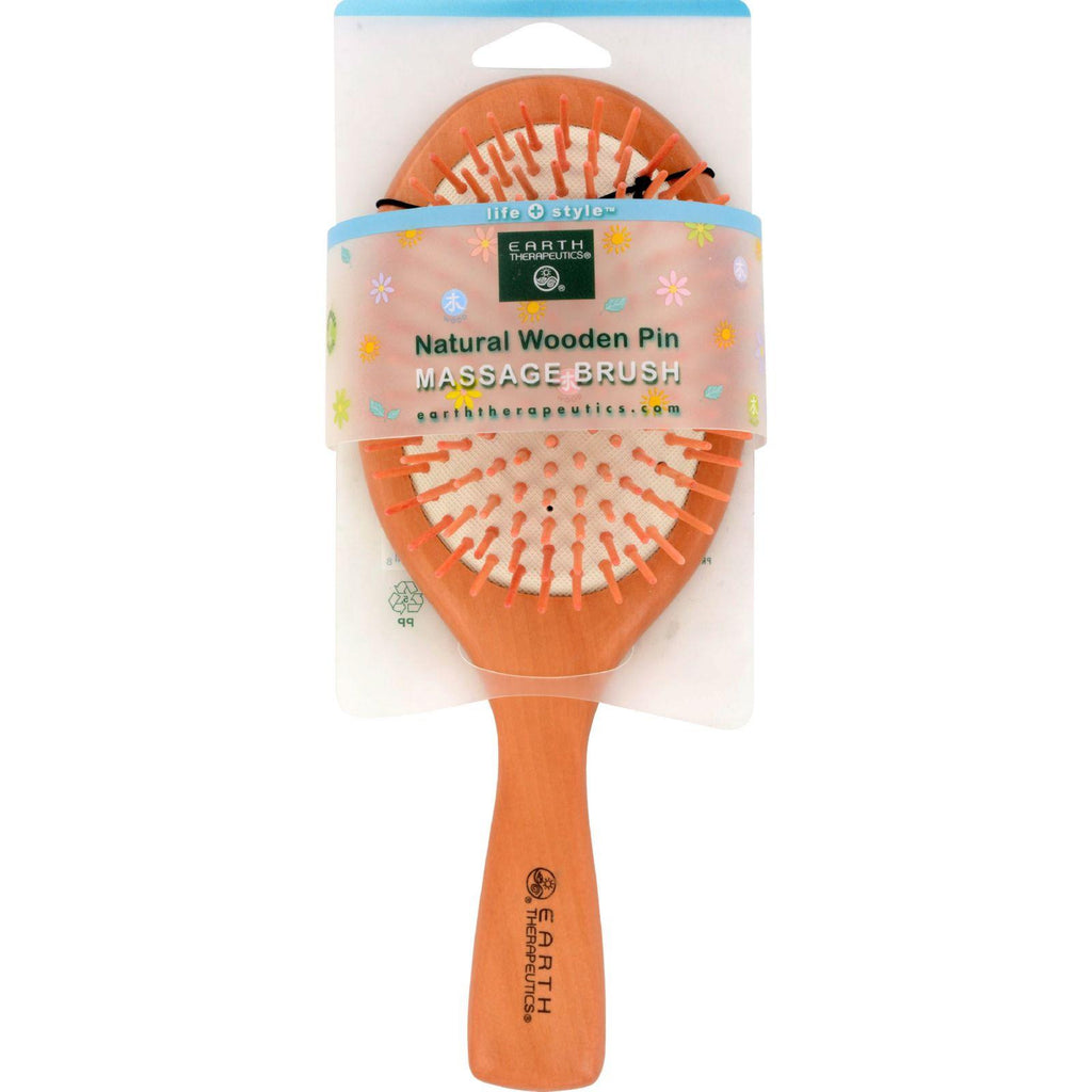 Earth Therapeutics Natural Wooden Pin Massage Brush Large - 1 Brush