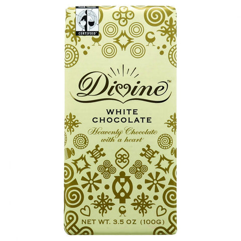 Divine Chocolate Bar - White Chocolate - 3.5 Oz Bars - Case Of 10