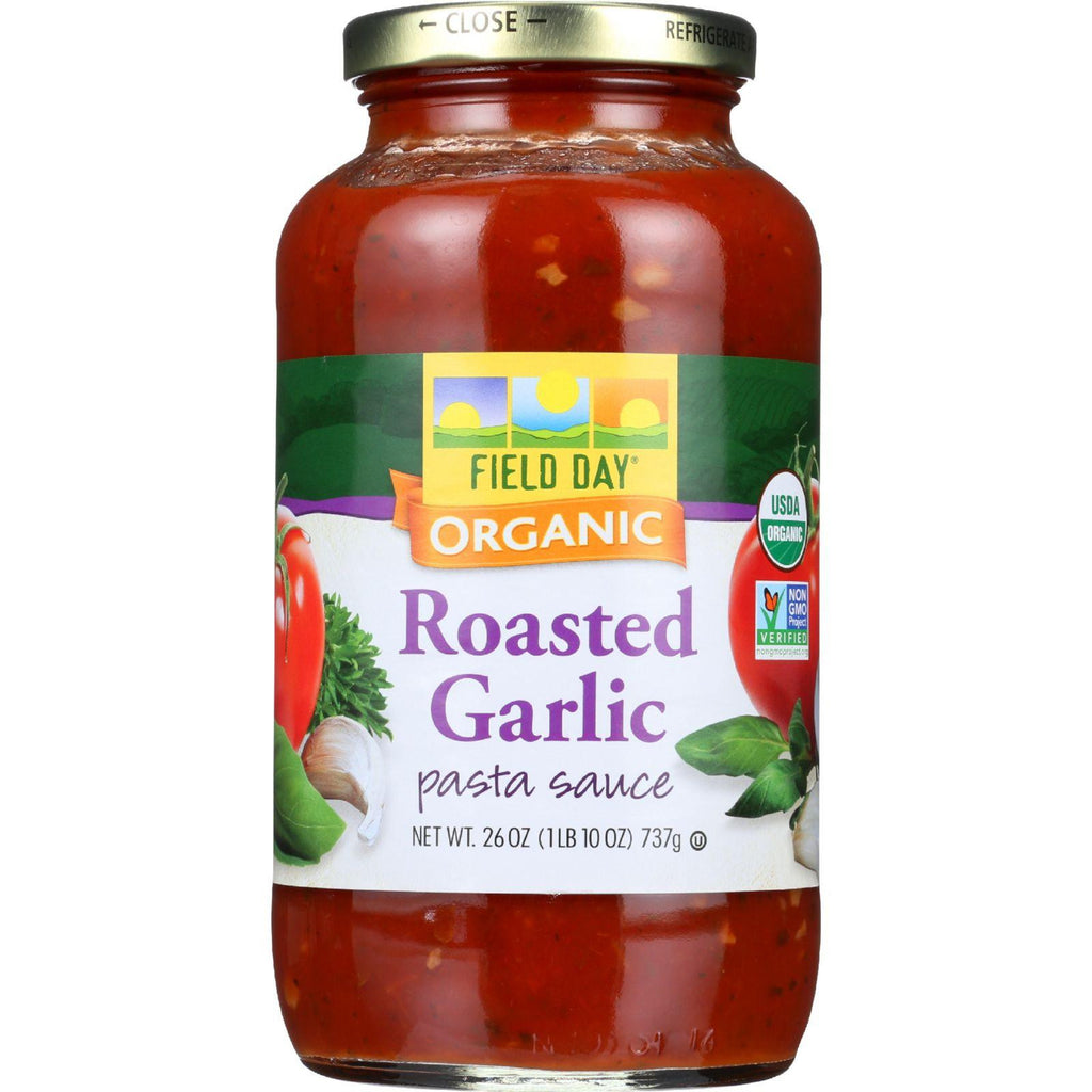 Field Day Pasta Sauce - Organic - Roasted Garlic - 26 Oz - Case Of 12