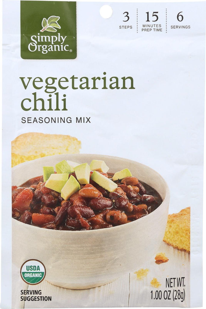 Simply Organic Seasoning Mix - Vegetarian Chili - Case Of 12 - 1 Oz.