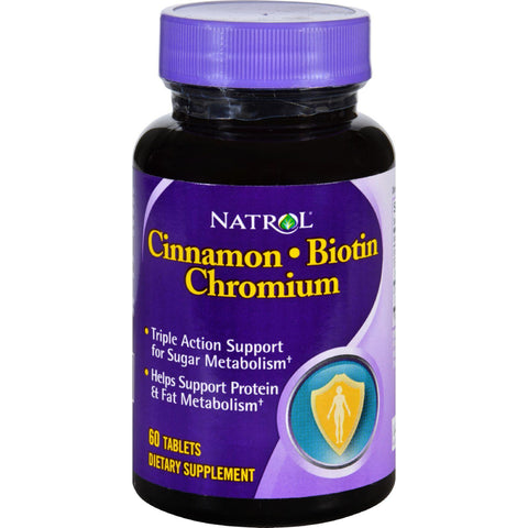 Natrol Cinnamon Biotin Chromium - 60 Tablets