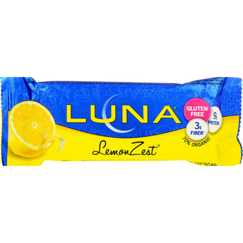 Clif Bar Luna Bar - Organic Lemon Zest - Case Of 15 - 1.69 Oz