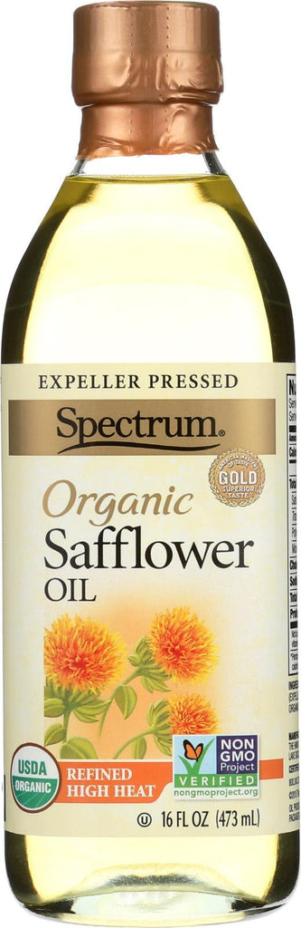 Spectrum Naturals High Heat Refined Organic Safflower Oil - Case Of 12 - 16 Fl Oz.