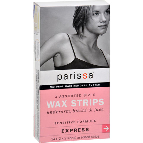 Parissa Wax Strips Sensitive 3 Assorted Sizes - 24 Strips