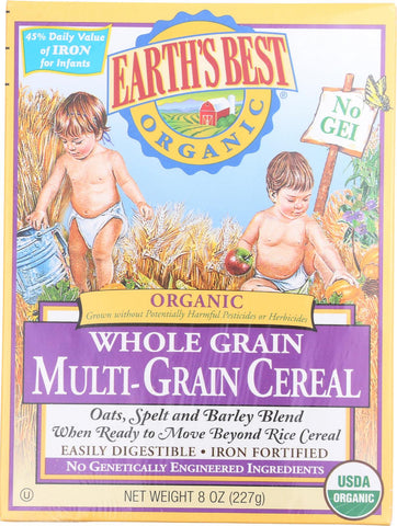 Earth's Best Organic Whole Grain Multi - Grain Infant Cereal - Case Of 12 - 8 Oz.