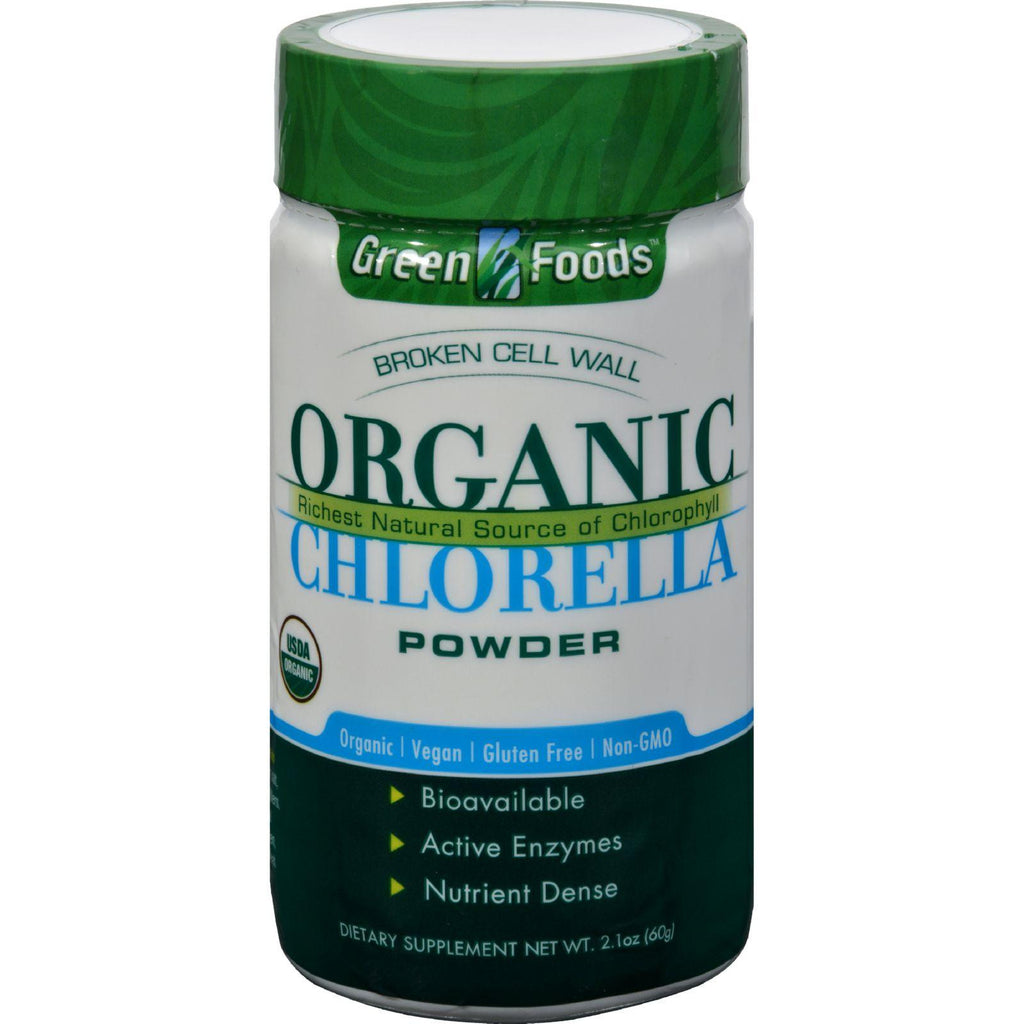 Green Foods Organic Chlorella Powder - 2.1 Oz