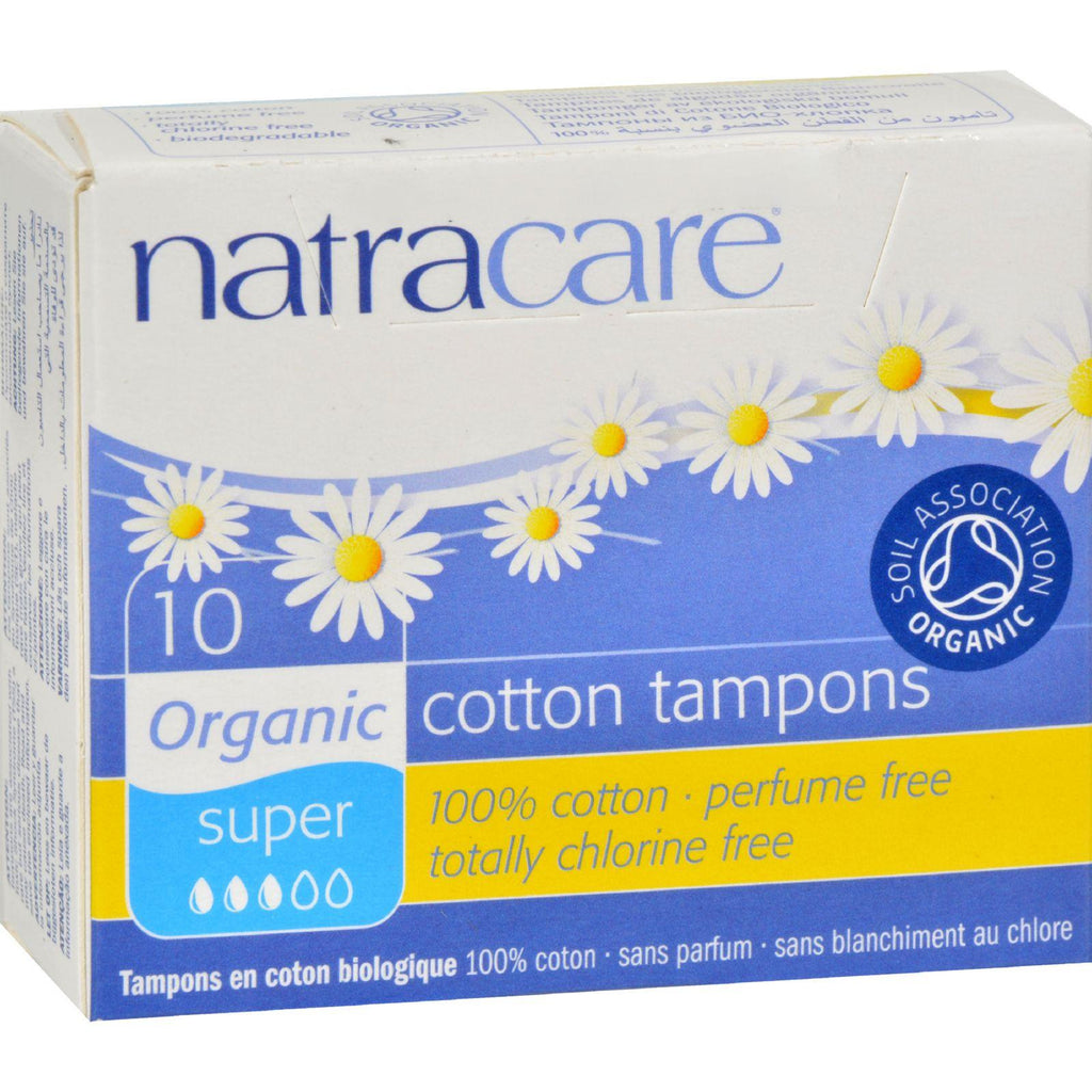 Natracare 100% Organic Cotton Tampons - Super - 10 Pack