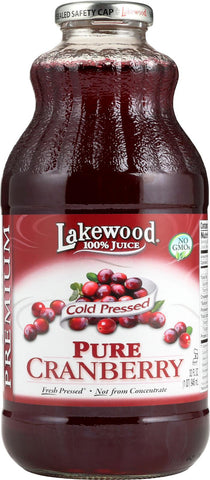 Lakewood Juice - Pure Cranberry - Case Of 12 - 32 Fl Oz.